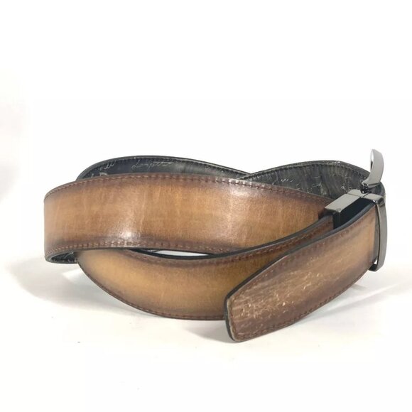 Berluti reversible calligraphic logo Accessories belt Leather Beige main image 9